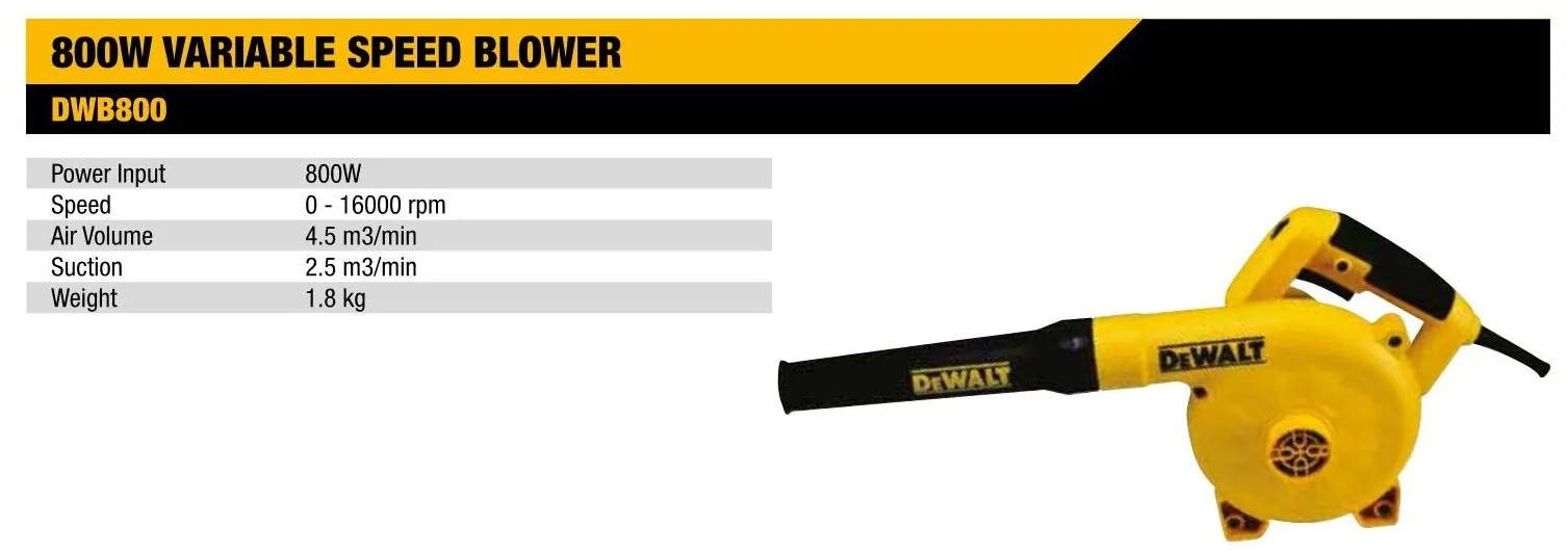 Buy DWB800B5 800W VARIABLE SPEED CORDED BLOWER SUPPLY 220 VOLT